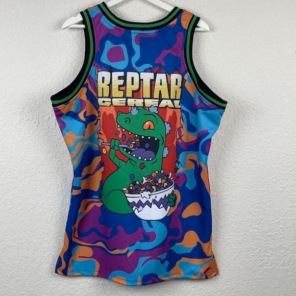 Headgear Classics Mens Nickelodeon Rugrats Reptar Cereal Baskeball Jersey XL - Picture 3 of 9